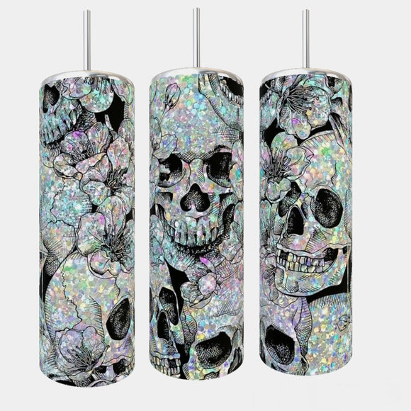 Glitter Skull Tumbler