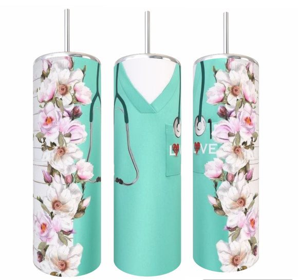 Scrubs & Flowers Tumbler
