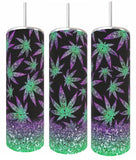Green & Purple Leaf Tumbler