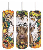 Sunflower Cow Tumbler