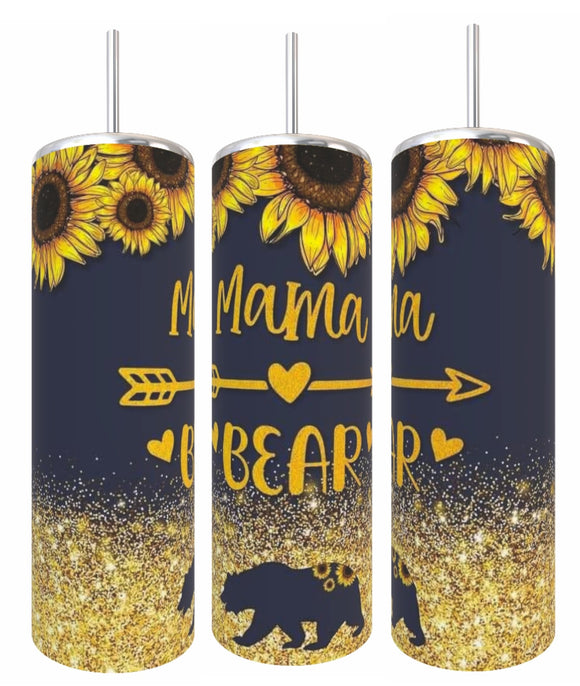 Sunflower Momma Bear Tumbler