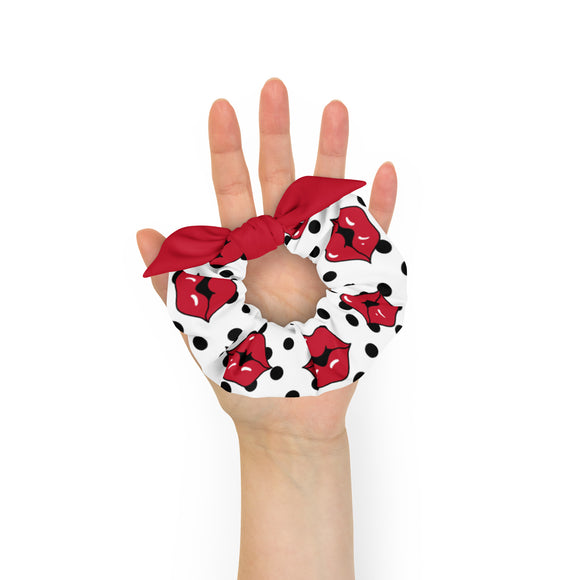 Lips & Dots Scrunchie