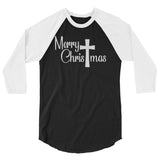 Merry CHIRSTmas 3/4 sleeve raglan Women's Christmas shirt