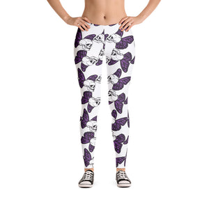 Butterfly Skull white Women's Leggings!