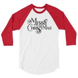 Merry Christmas 3/4 sleeve raglan Women's Christmas shirt