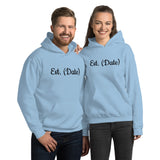 Names and Date  Customized Couples Unisex Hoodie