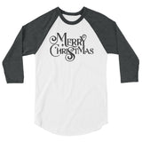 Merry Christmas 3/4 sleeve raglan Women's Christmas shirt