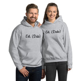 Names and Date  Customized Couples Unisex Hoodie