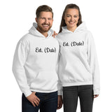 Names and Date  Customized Couples Unisex Hoodie