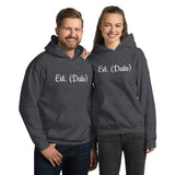 Names and Date  Customized Couples Unisex Hoodie