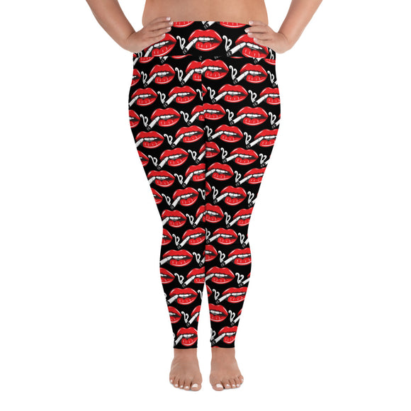 Smoking lips Black Women's PS Legging