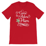 O come let us adore HIM Women's Christmas Shirt