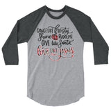 Love like Jesus 3/4 sleeve raglan Women's Christmas Shirt