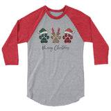 Paw Christmas 3/4 sleeve raglan Women's Christmas Shirt