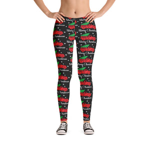 Christmas Truck Black Women's Christmas Leggins