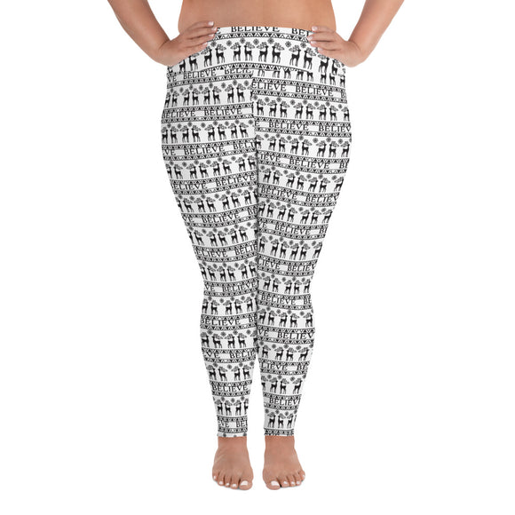 Believe Reindeer Women's Christmas PS Leggings