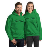 Names and Date  Customized Couples Unisex Hoodie