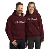 Names and Date  Customized Couples Unisex Hoodie