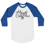 Merry Christmas 3/4 sleeve raglan Women's Christmas shirt