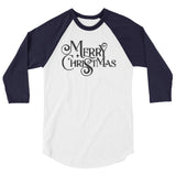 Merry Christmas 3/4 sleeve raglan Women's Christmas shirt