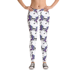 Butterfly Skull White Women's Leggings!