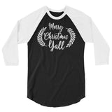 Merry Christmas yall 3/4 sleeve raglan Women's Christmas shirt