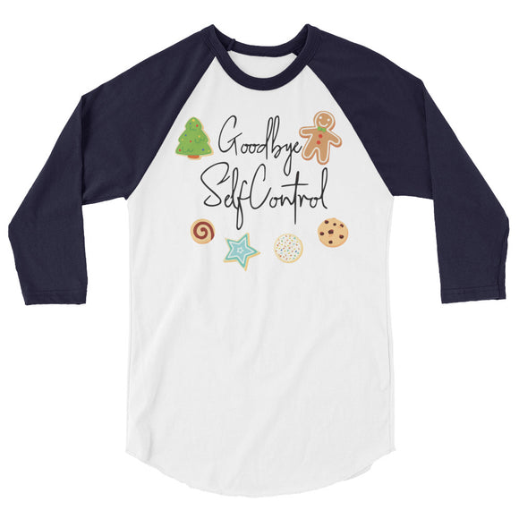 Goodbye Self Control 3/4 sleeve raglan Women's Christmas shirt