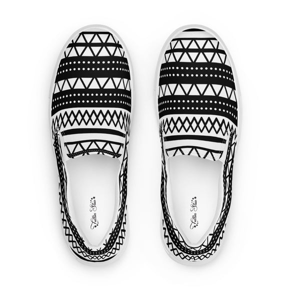 Abstract Women’s slip-on canvas shoes