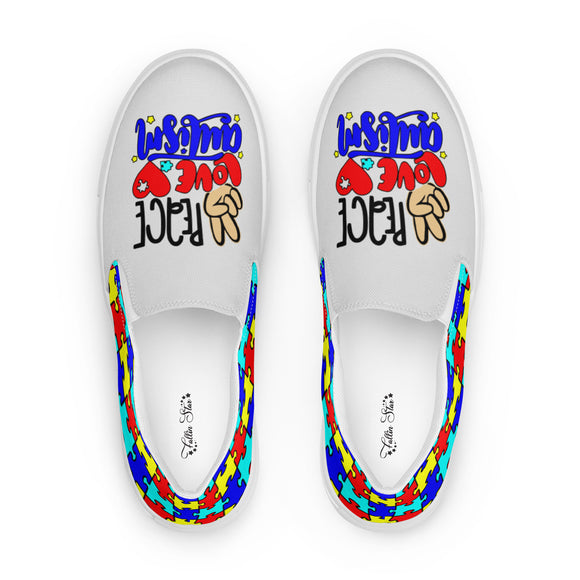 Peace Love Autism Women’s slip-on canvas shoes