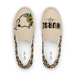 Nurse Life Leopard Women’s slip-on canvas shoes