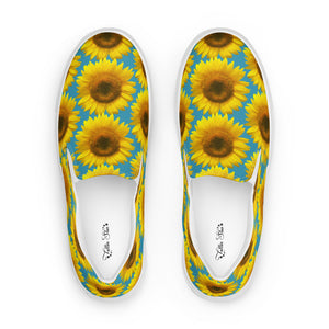 Blue Sunflower Women’s slip-on canvas shoes